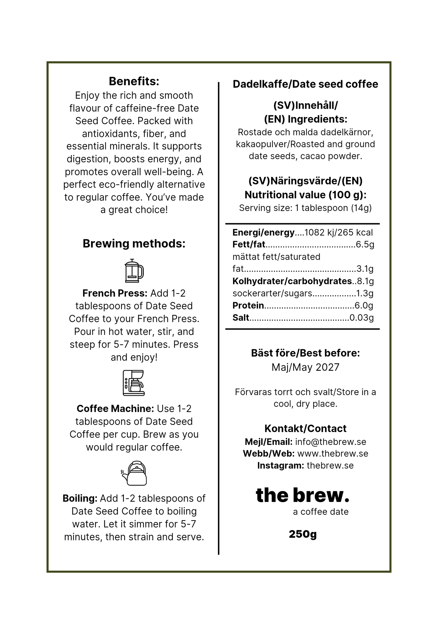 Dadelkärnkaffe Choklad